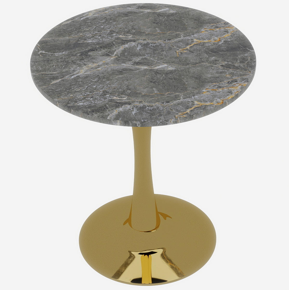 COUCHTISCH 70/70/72 cm Gold aus Kunstmarmor im minimalistischen Design - Goldfarben, Stein (70/70/72cm) - OKMYHOME