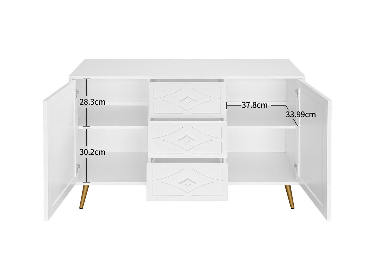 ANRICHTE Weiß 120/40/80 cm - Weiß, Holz (120/80/40cm) - PANGIVO