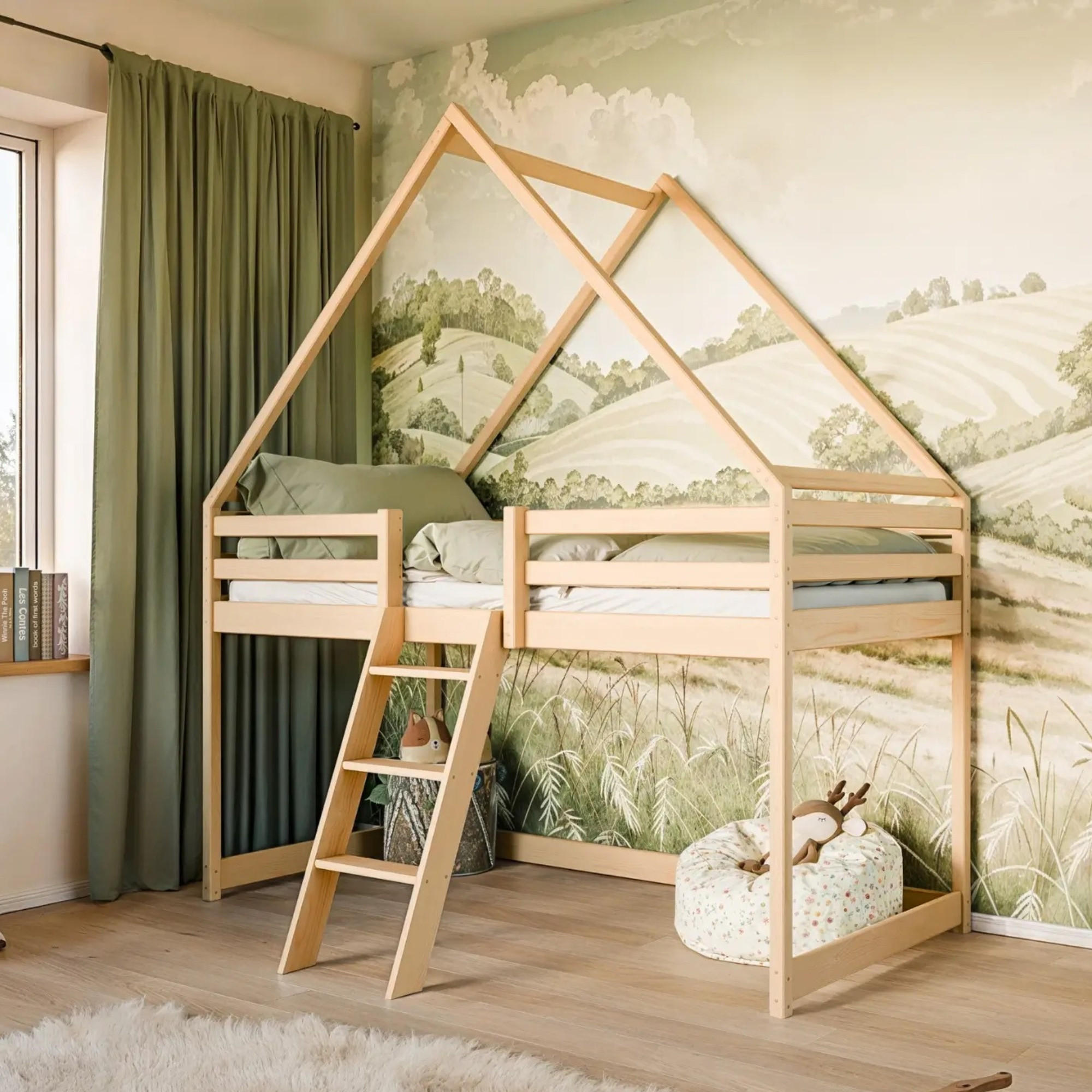 HAUSBETT in 80x180 cm in natur - Naturfarben, Holz (80/180cm) - Kids Collective
