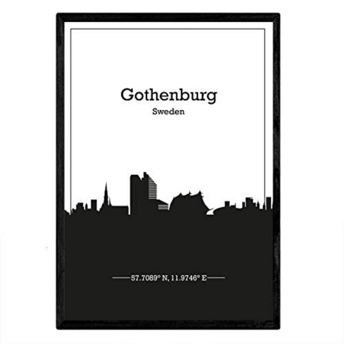 POSTER Göteborg Skyline A3 Rahmenlos - Klar, Papier (29.7/5/42cm) - Nacnic