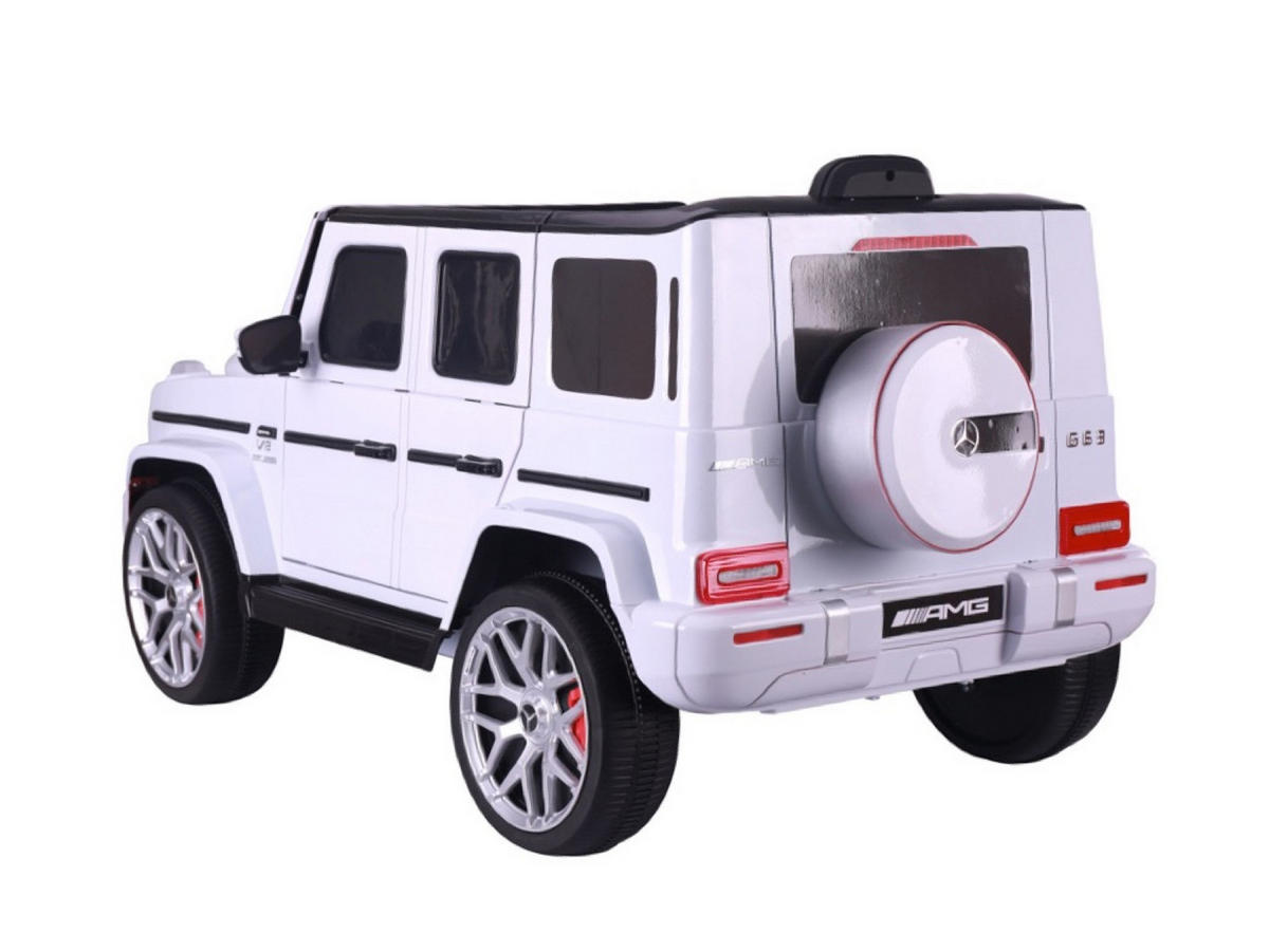 KINDER ELEKTROAUTO Mercedes G63 weiß - Weiß, Kunststoff (106/62/54cm) - TPFLiving