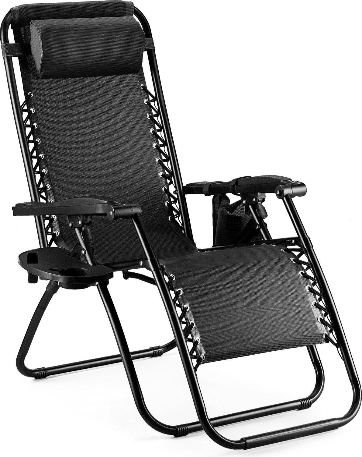 GARTEN-RELAXSESSEL bis 150 kg - Schwarz, Textil (175/75/43cm) - Outtec