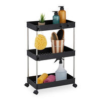 NISCHENWAGEN - Schwarz, Kunststoff/Metall (41.5/62/23.5cm) - Relaxdays