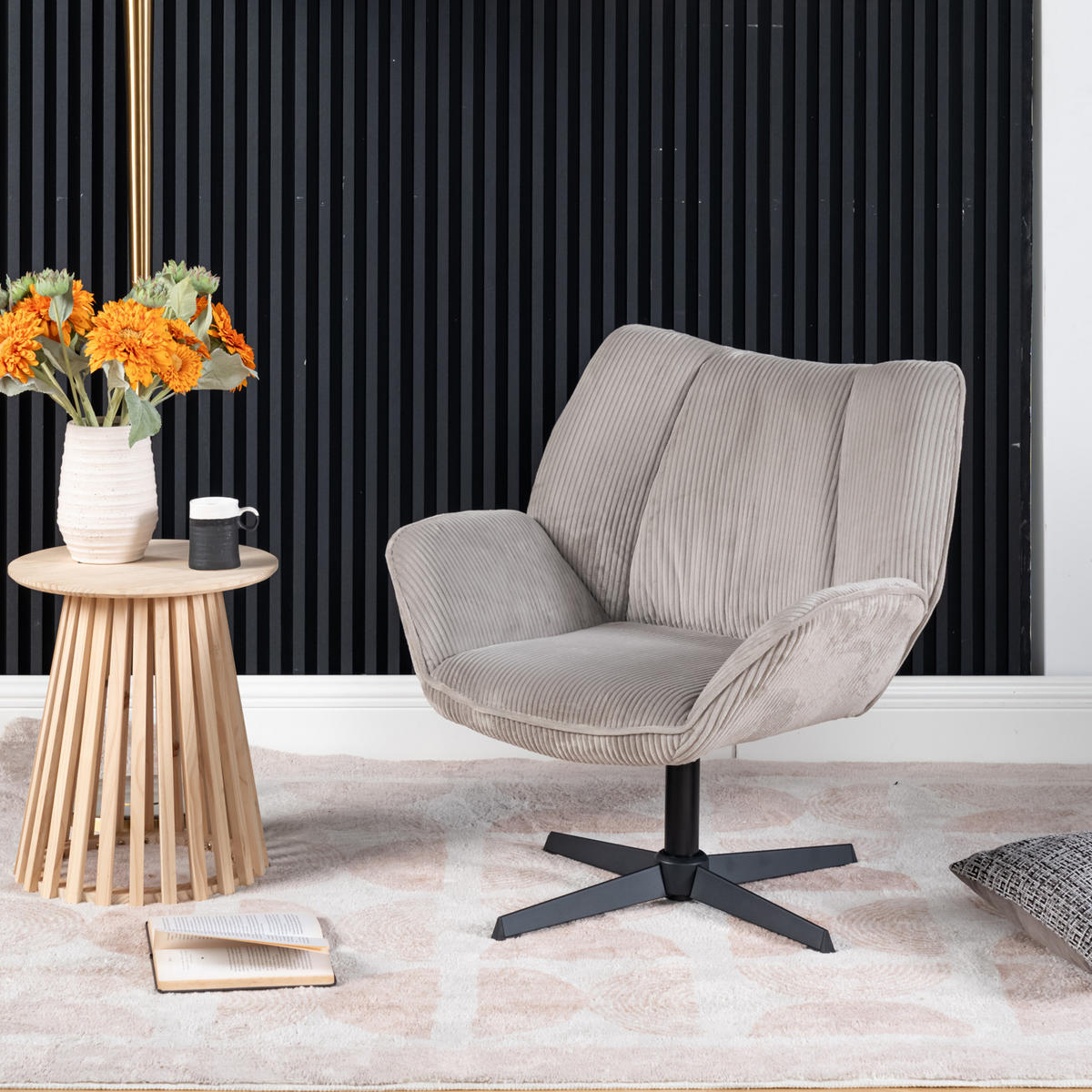 DREHSTUHL in Taupe - Taupe, Textil (70/90/72cm) - Meubles Cosy