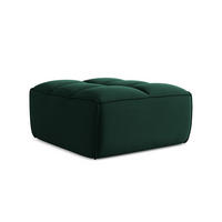 POUF Samt Stoff Grün - Dunkelgrün/Schwarz, Kunststoff/Textil (80/43/93cm) - LaMiaSofa