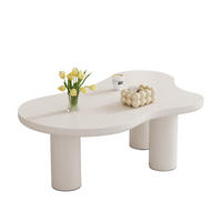 KONFERENČNÍ stolek z MDF a PVC, 107/66/40,5 cm bílý, v designu oblaku - bílá, kompozitní dřevo (107/66/40.5cm) - BEAOK