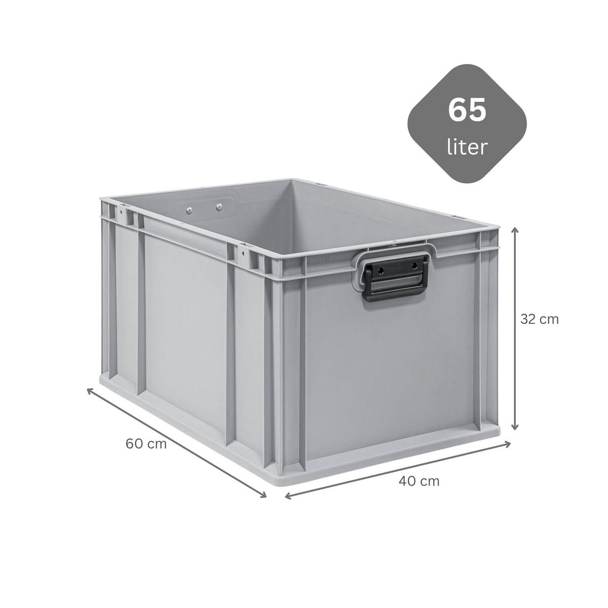 EUROBOX 3x Nextgen Portable Duo 32x40x60cm 65 Liter - Grau, Kunststoff (40/32/60cm) - PROREGAL