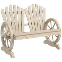 GARTENBANK mit Armlehne Sitzbank Gartenmöbel Massivholz Naturholz - Fichtefarben, Holz (66/95/108cm) - Outsunny