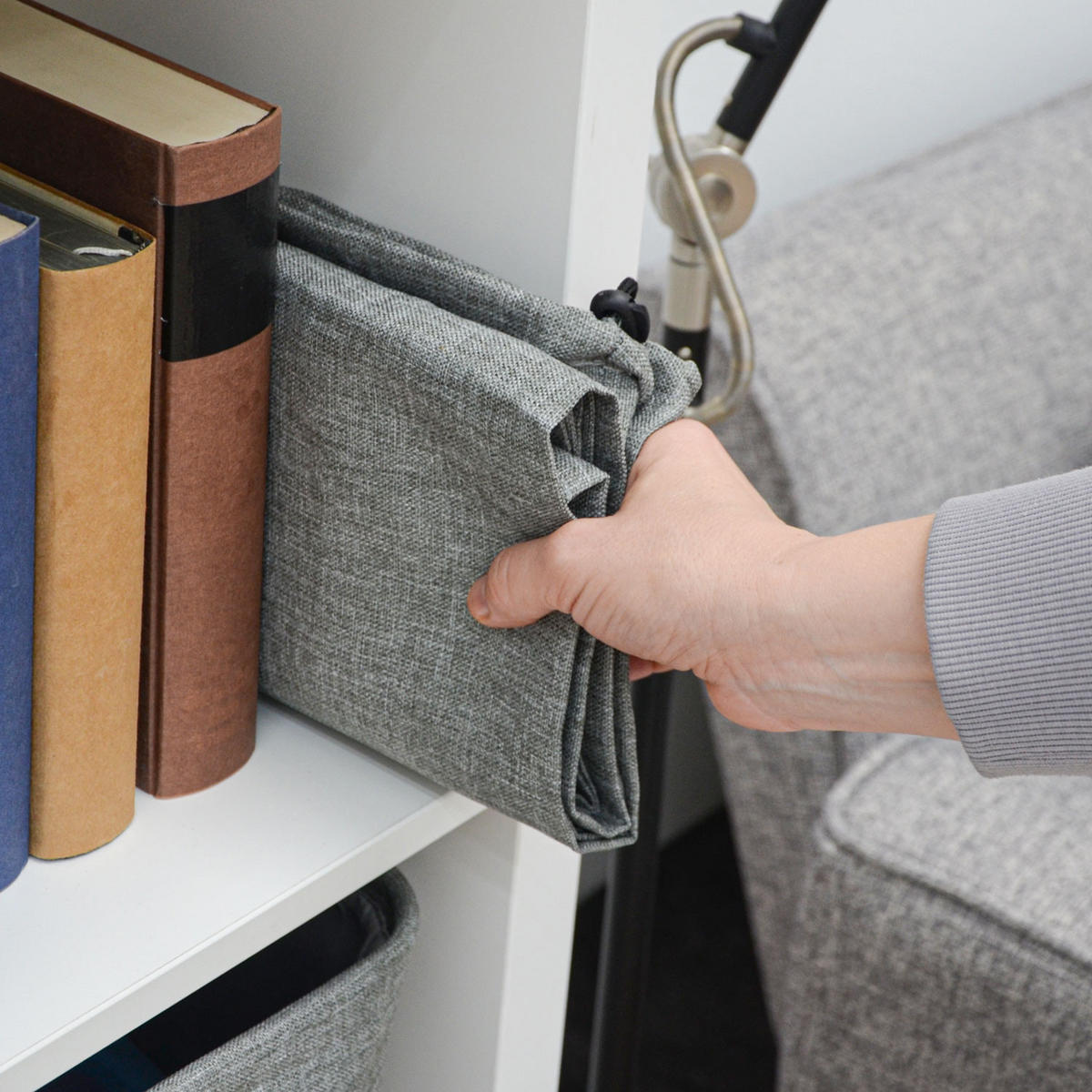 WÄSCHESACK 2er Set 70/90 cm & 60/70 cm Hellgrau - Grau, Kunststoff (70/90/70cm) - Dunedesign