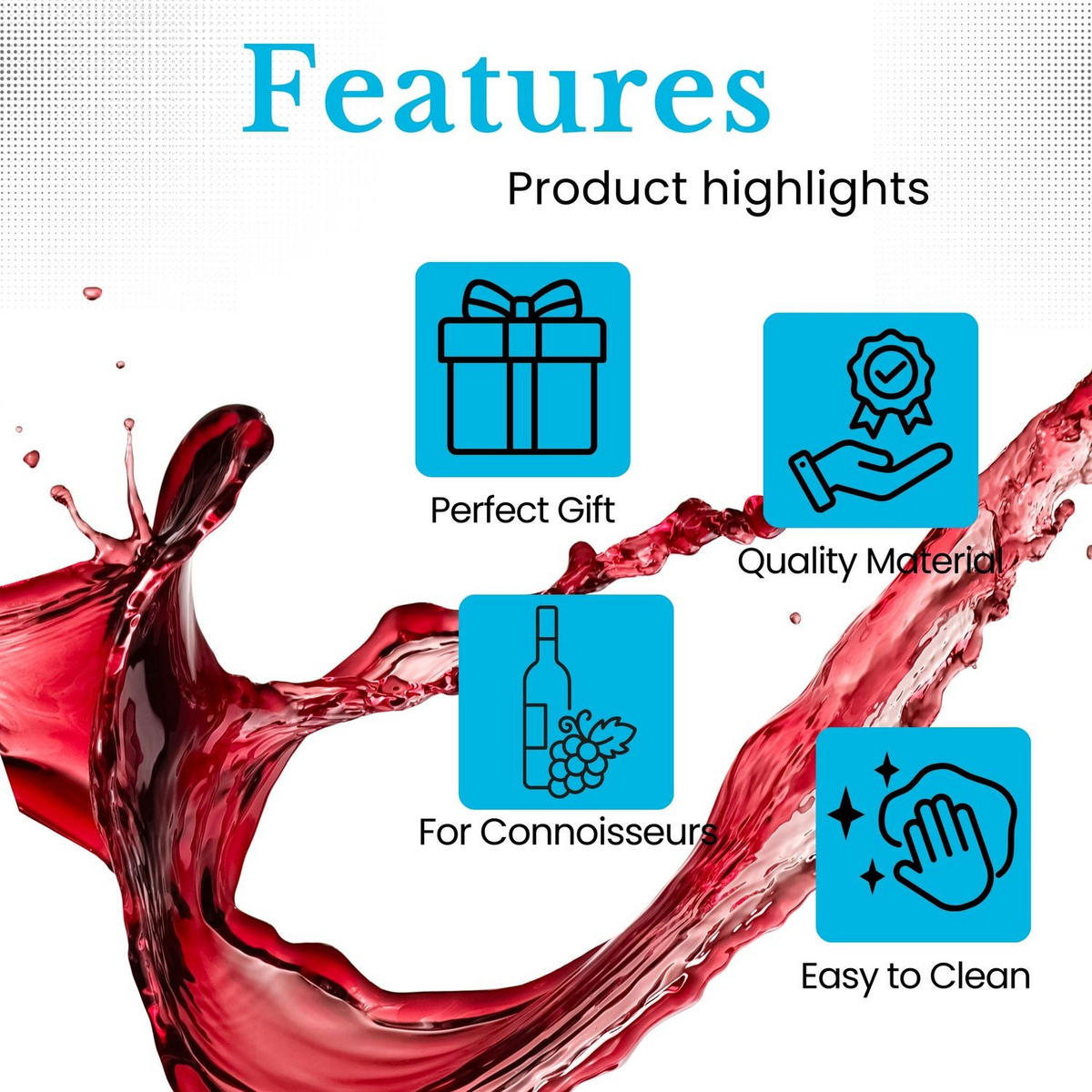 SOMMELIER WEIN SET (9-tlg.) mit Korkenzieher - Rot, Metall (27cm) - Intirilife