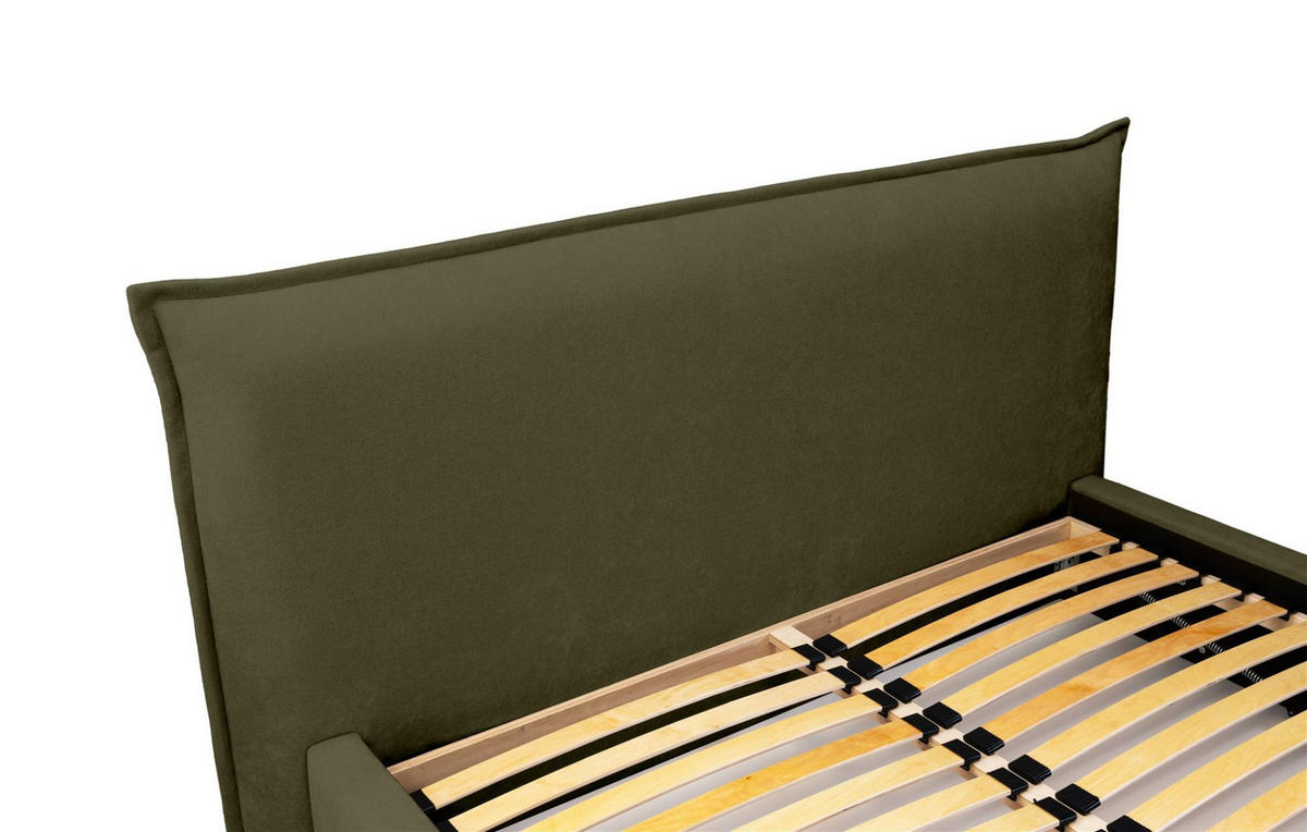 POLSTERBETT Amada Komplettset - Grün, Holzwerkstoff/Textil (180/200cm) - Fun Möbel
