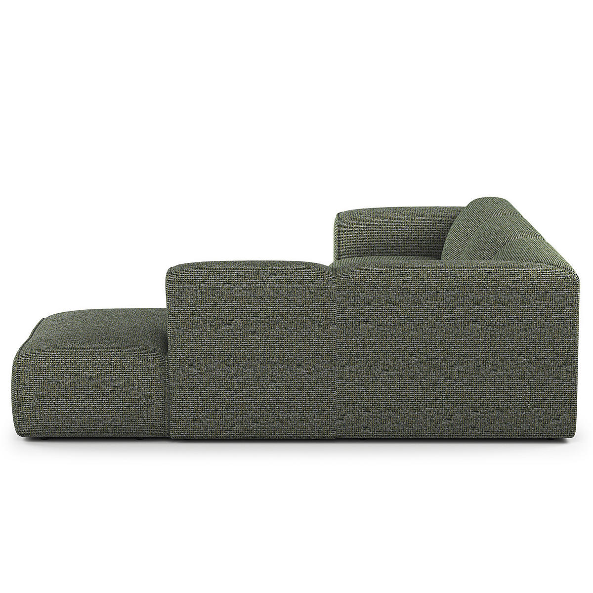 3-SITZER ECKSOFA mit Recamiere - Schwarz/Grün, Kunststoff/Textil (295/231cm) - home24