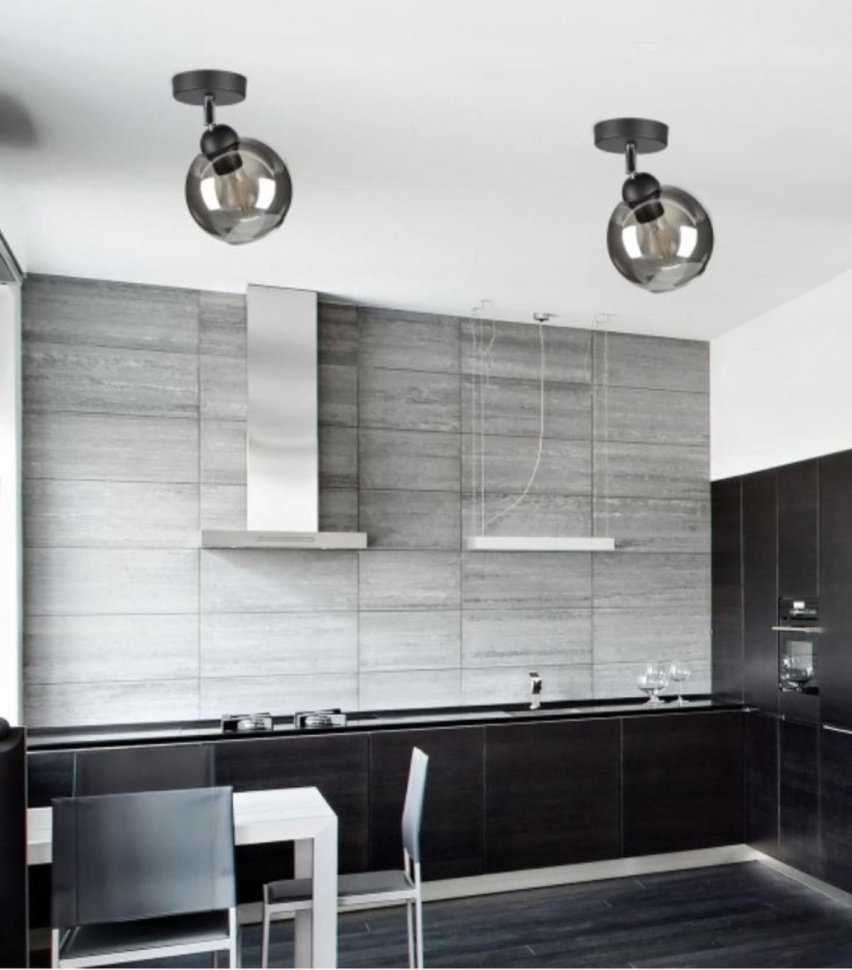 DECKENLEUCHTE HAGEN - Schwarz, Glas/Metall (15/15/21cm) - kiki design