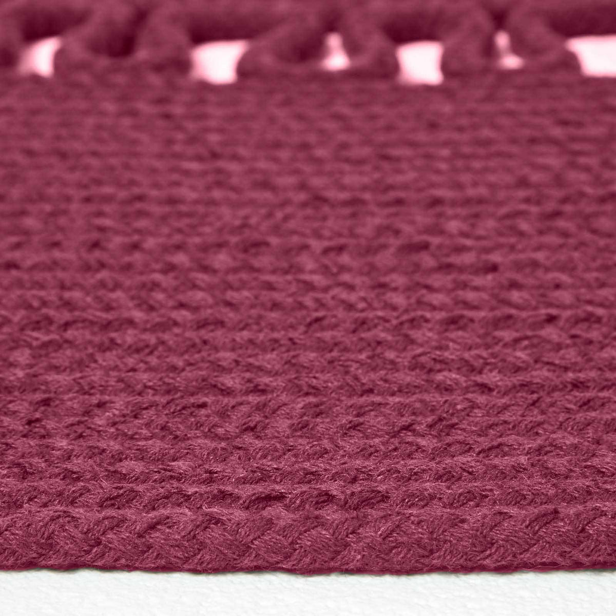 TEPPICH geflochten rund mit Häkel-Muster 150 cm - Weinrot, Textil (150/150cm) - Homescapes