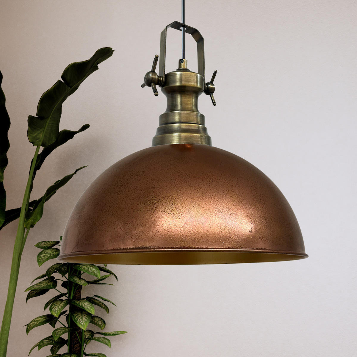 PENDELLEUCHTE Lipeo Vintage 40/23 - Goldfarben/Kupferfarben, Metall (40/23cm) - Bamyum