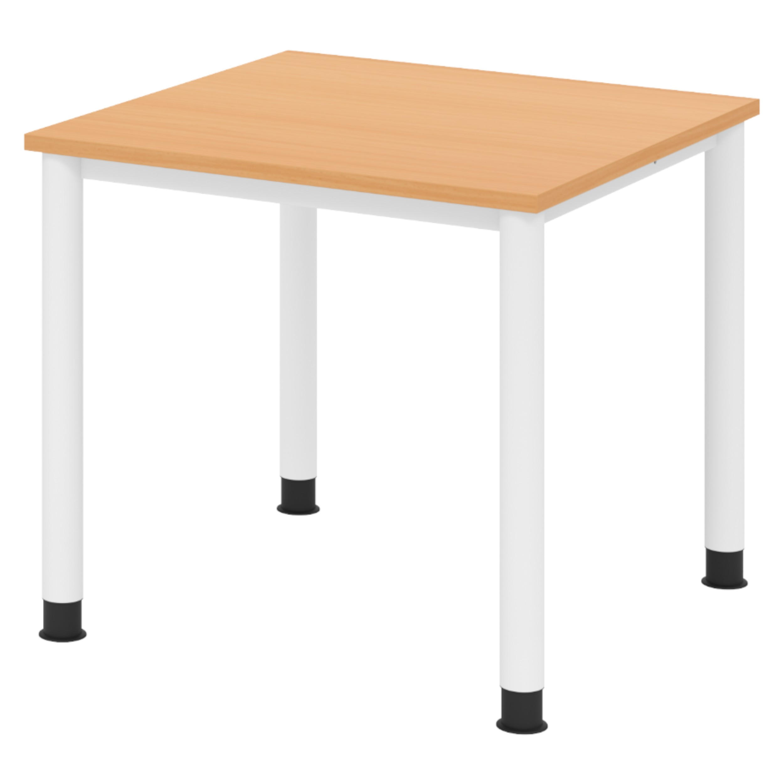 SCHREIBTISCH Serie-H 80/80/74 cm in Buchefarben/Weiß - Buchefarben/Weiß, Holzwerkstoff (80/80/74cm) - bümö