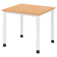 SCHREIBTISCH Serie-H 80/80/74 cm in Buchefarben/Weiß - Buchefarben/Weiß, Holzwerkstoff (80/80/74cm) - bümö