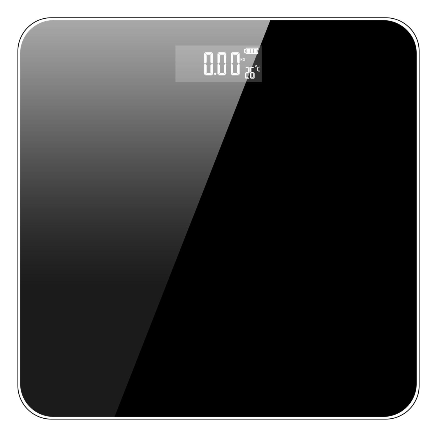 KÖRPERWAAGE Badezimmer 26 x 26 cm - Schwarz, Glas (26/26/1cm) - Intirilife