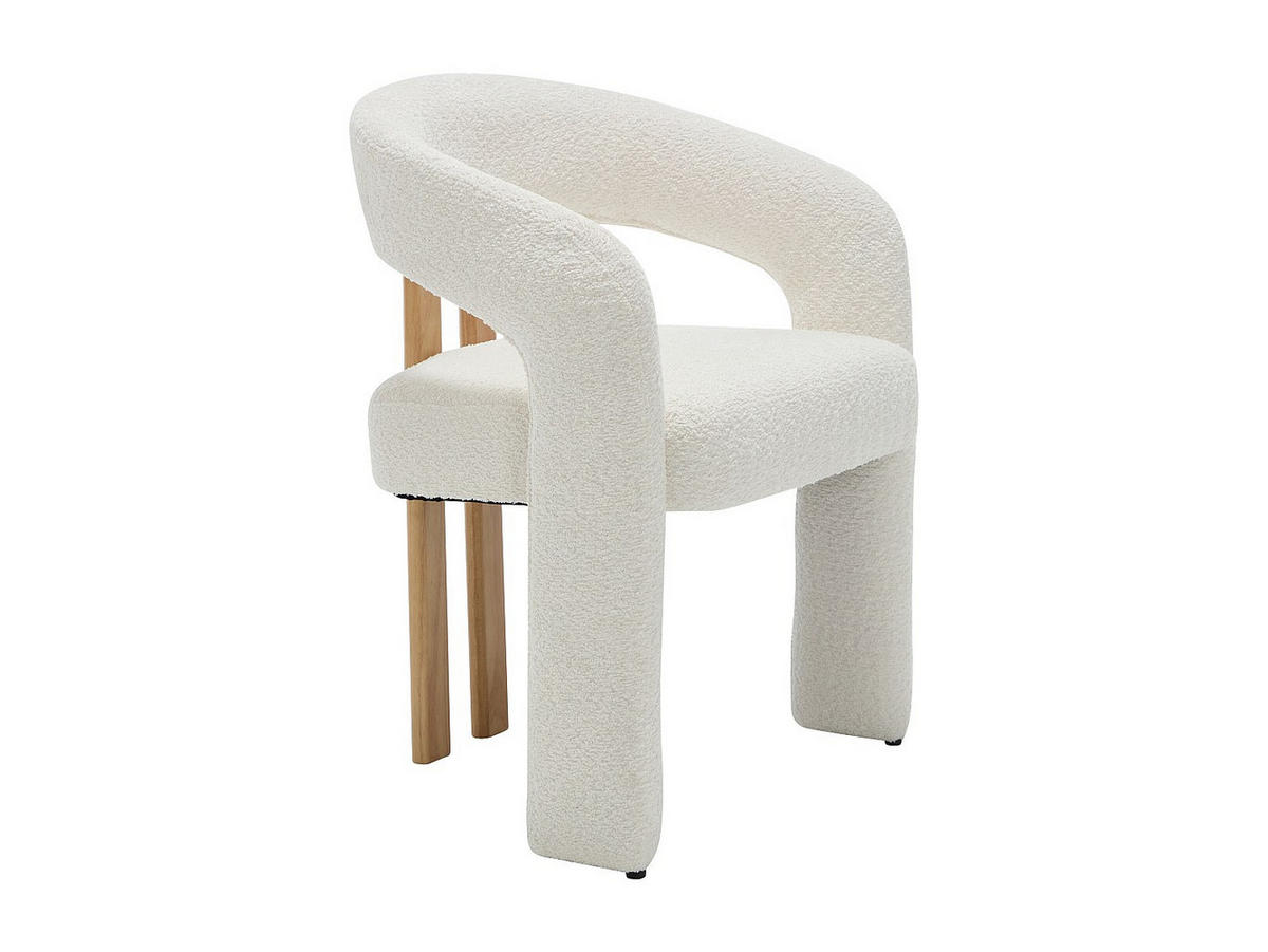 STUHL - 65 cm x 58 cm - stoff - naturfarben hell, weiß Noreti - Naturfarben/Weiß, Textil (65/79/58cm) - Vente-Unique