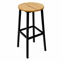 BARHOCKER Holzoptik Metall Eichefarben Schwarz rund 65x30x30 cm - Eichefarben/Schwarz, Holzwerkstoff/Metall (32/65/32cm) - Begryf