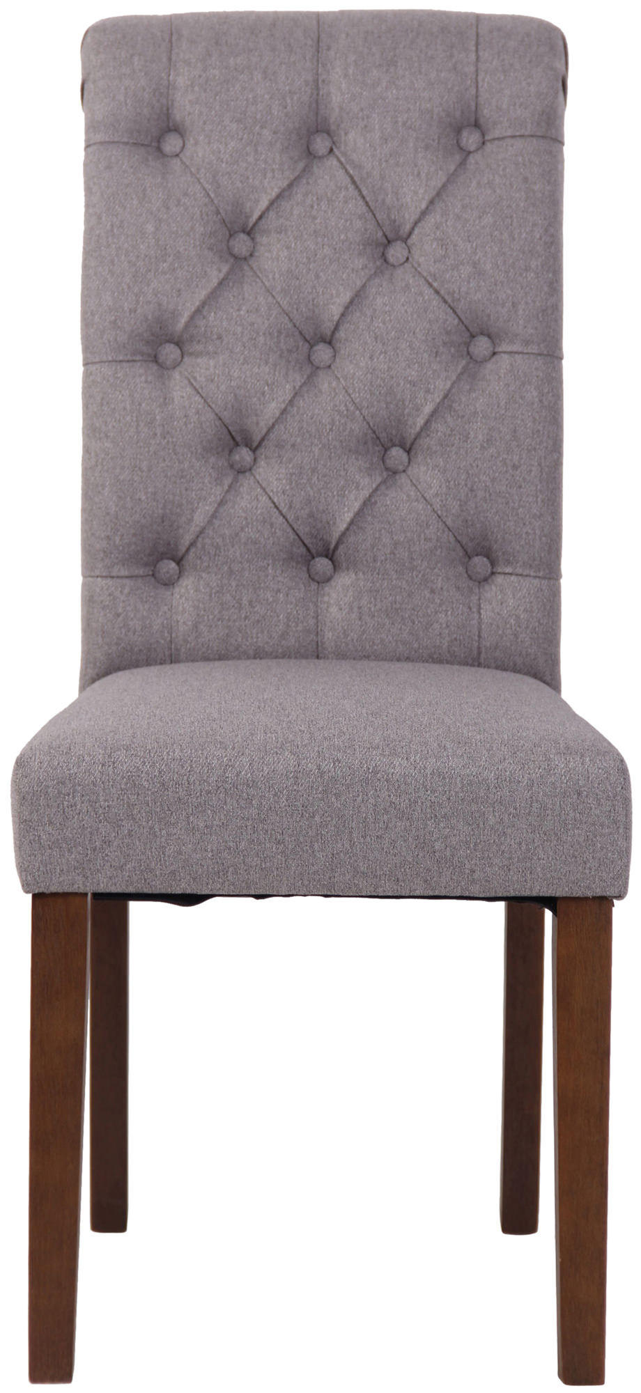 ESSZIMMERSTUHL Lisbon Stoff, Gestell Kautschukholz Braun Grau - Braun/Grau, Holz/Textil (45/98/63cm) - TPFLiving