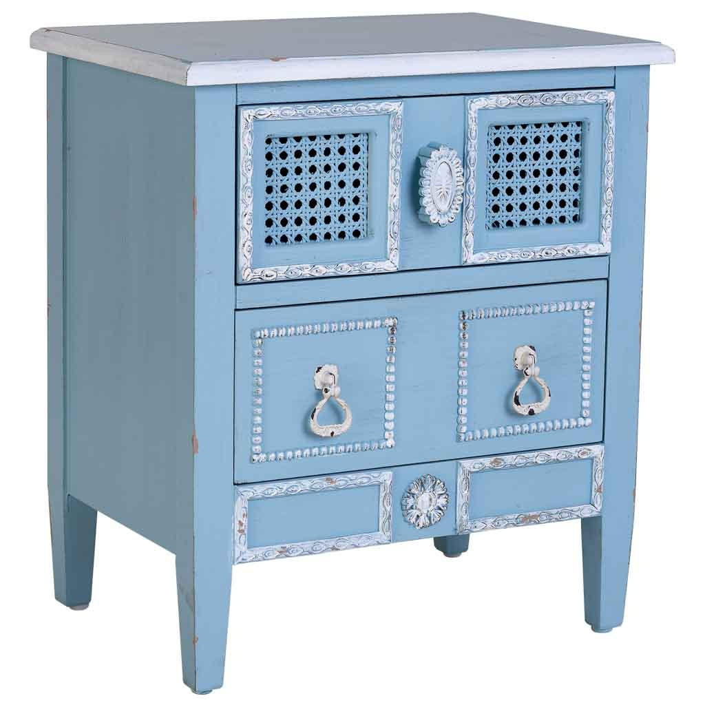 NACHTTISCH aus Holz, blau, 46x32x52cm - Blau, Holz (46/52/32cm) - Wanderlust