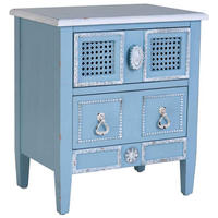 NACHTTISCH aus Holz, blau, 46x32x52cm - Blau, Holz (46/52/32cm) - Wanderlust