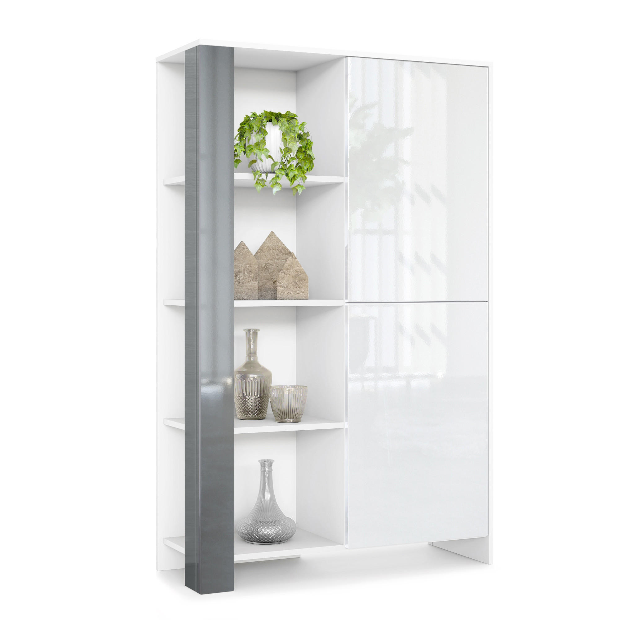 Vladon Highboard Grau 95x151.5x36 cm
