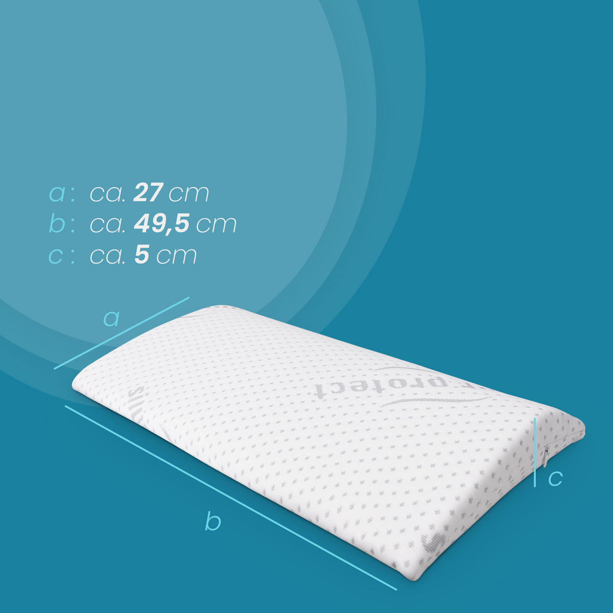 LENDENKISSEN aus Memory-Schaum viscoelastisch 29x48x5 cm - Weiß, Textil (27/50cm) - Bestlivings