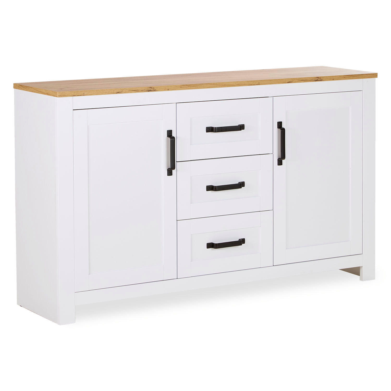 Homestyle4u Sideboard Weiß 150x89x41 cm