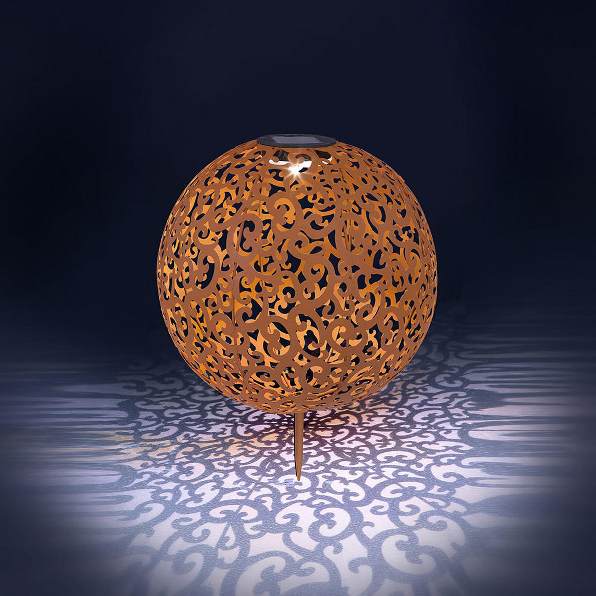 LED AUSSENLEUCHTE Metall Rostoptik Braun - Braun, Metall (28.5/28.5/40cm) - Globo Lighting