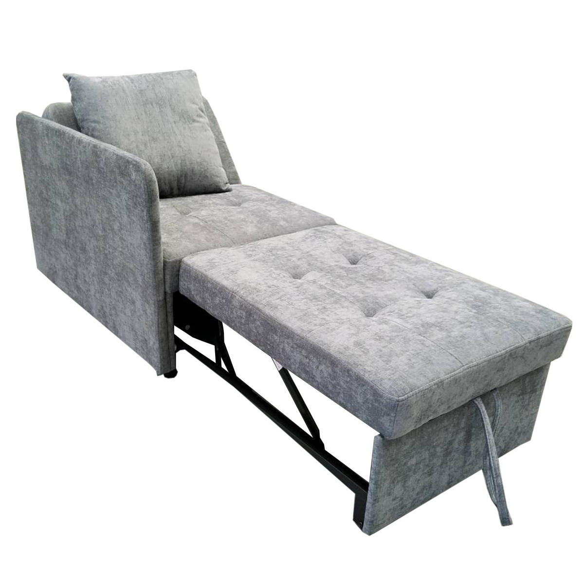 ROZKLADACIA pohovka čalúnená, 177/68/65 cm sivá, 3 v 1 s polohovateľným operadlom - sivá, textil (68/65/177cm) - BEAOK