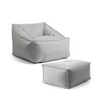 SITZSACK Der Sunnyboy mit Hocker - Grau, Textil (80/60/83cm) - Mokebo