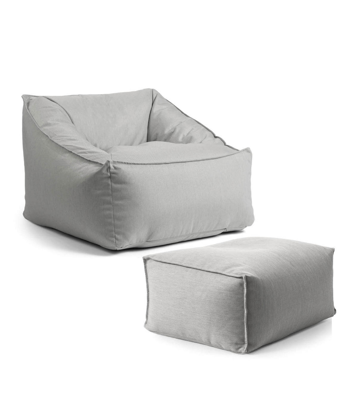 SITZSACK Der Sunnyboy mit Hocker - Grau, Textil (80/60/83cm) - Mokebo