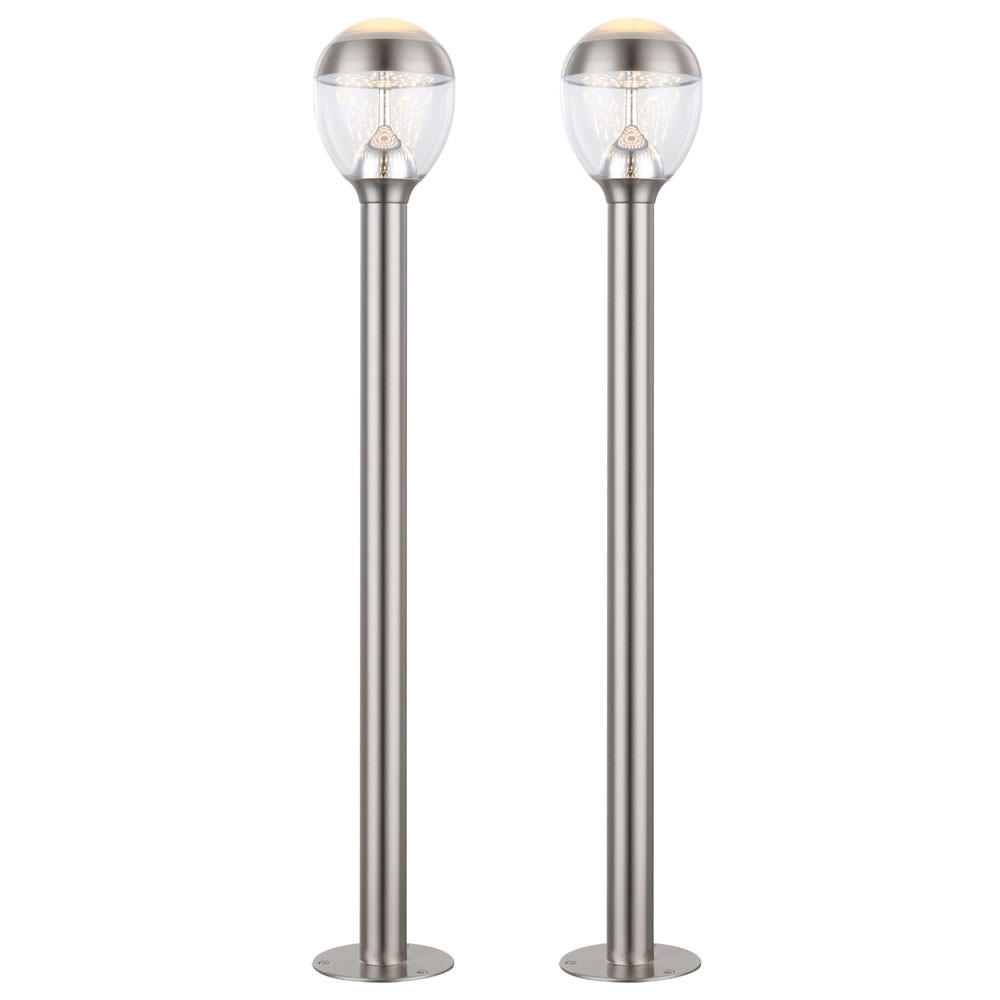 LED AUSSENSTEHLEUCHTE Edelstahl Silber - Silberfarben, Metall (15/15/99cm) - Globo Lighting