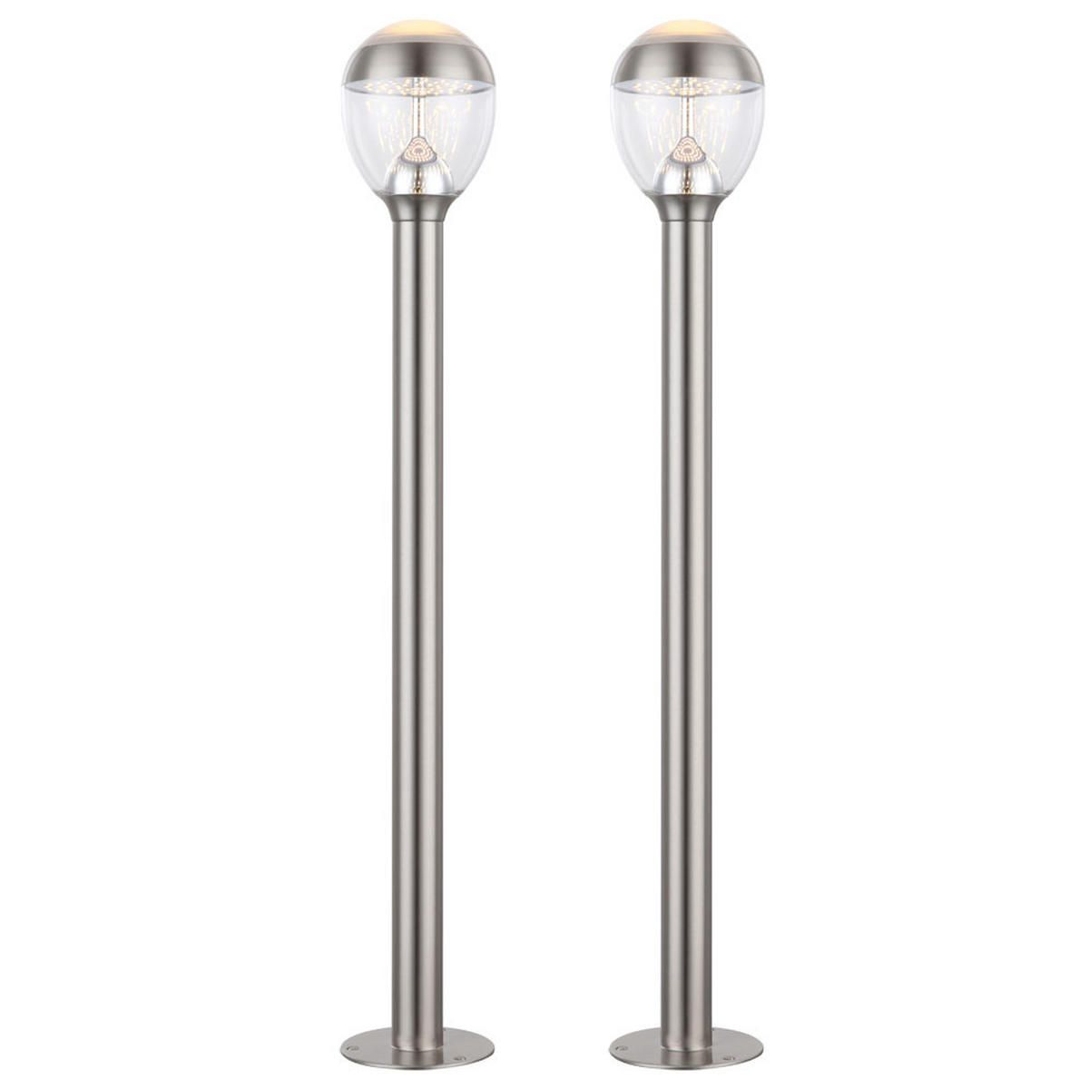 LED AUSSENSTEHLEUCHTE Edelstahl Silber - Silberfarben, Metall (15/15/99cm) - Globo Lighting