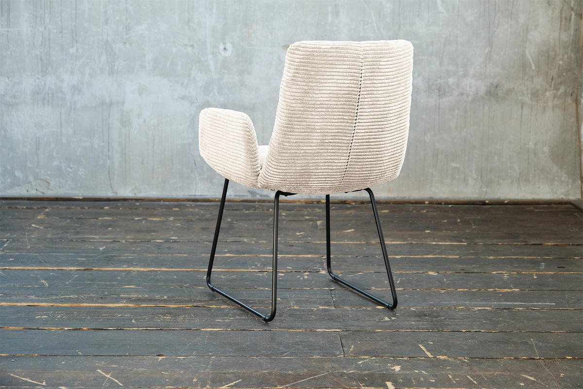 STUHL NEW CHARME Cremeweiß Cord - Creme, Textil (59/87/66cm) - KAWOLA