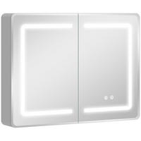 SPIEGELGLAS mit Sicherheitsglas aus Aluminium Silber - Silberfarben, Glas (13.5/60/80cm) - HOMCOM