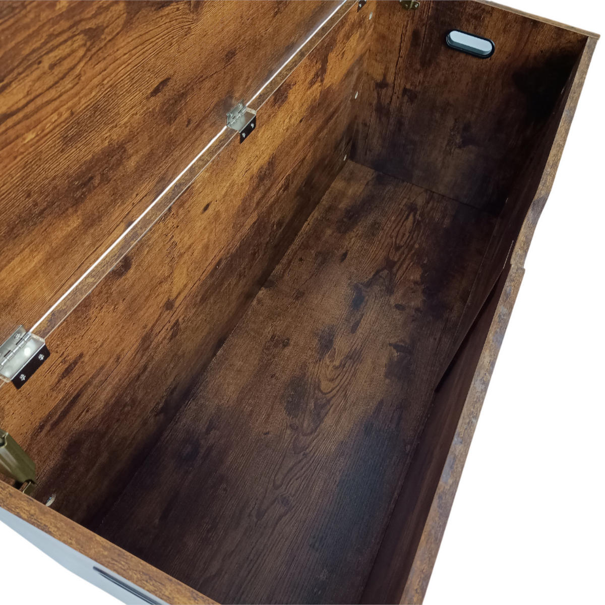 TRUHENBANK Holzoptik Dunkelbraun Sitzbank 100×40×46 cm - Dunkelbraun, Holzwerkstoff (100/46/40cm) - Begryf