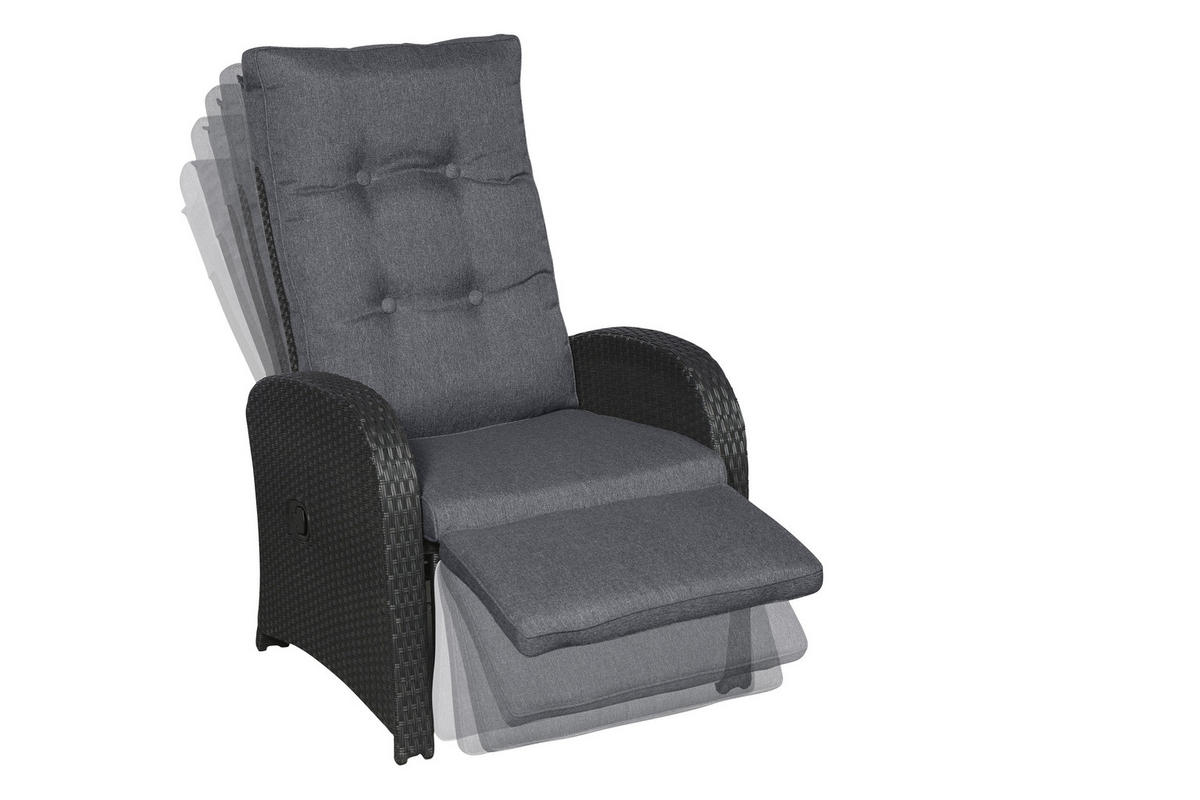 GARTENSTUHL, Jorl, Stühle Schwarz, HDPE, 66 x 79 x 103 cm, 2-teilig - Schwarz, Kunststoff (66/103/79cm) - ebuy24