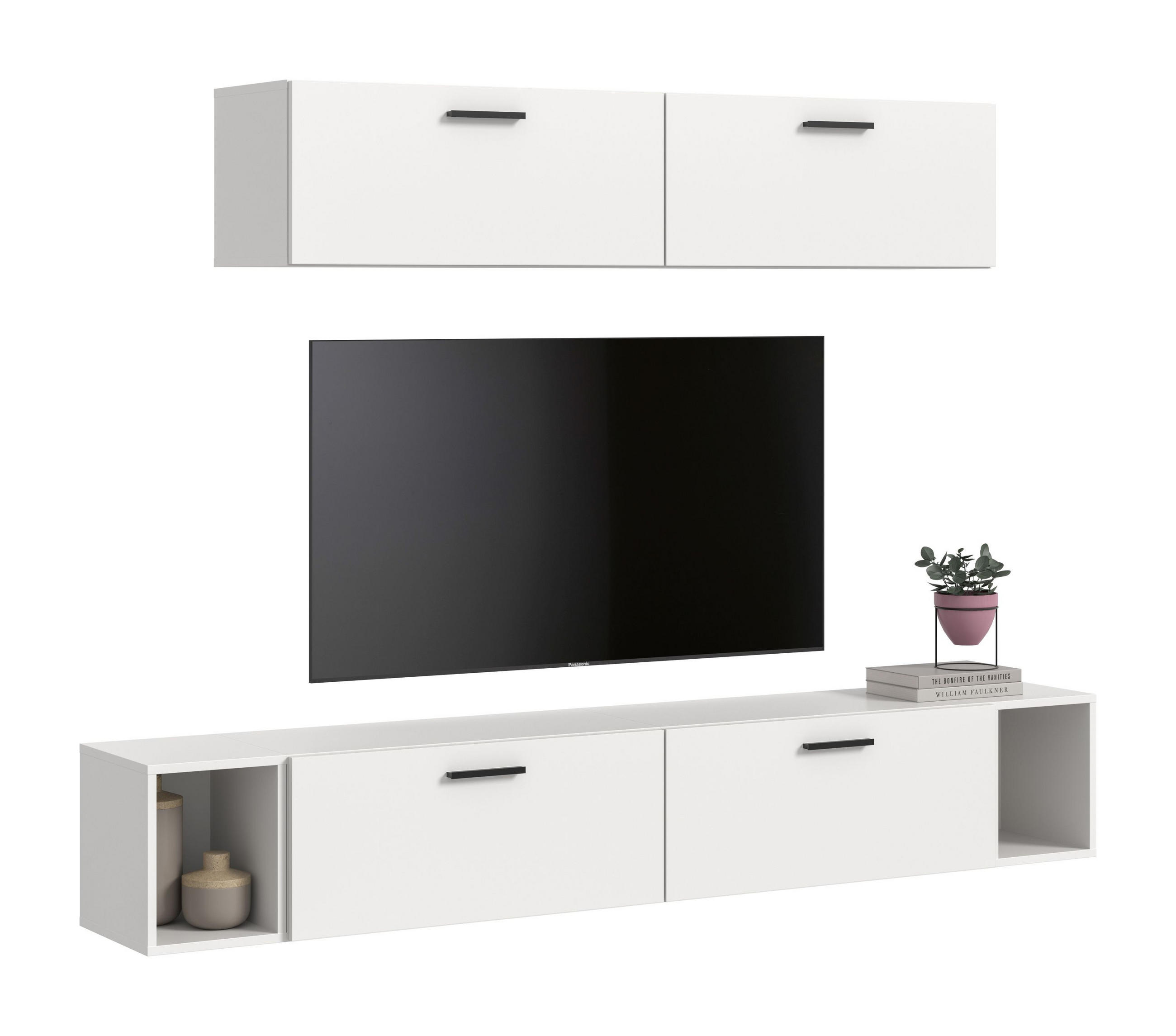 WOHNWAND The One weiß 202/34/184 cm - Weiß, Holzwerkstoff (202/184/34cm) - Xonox