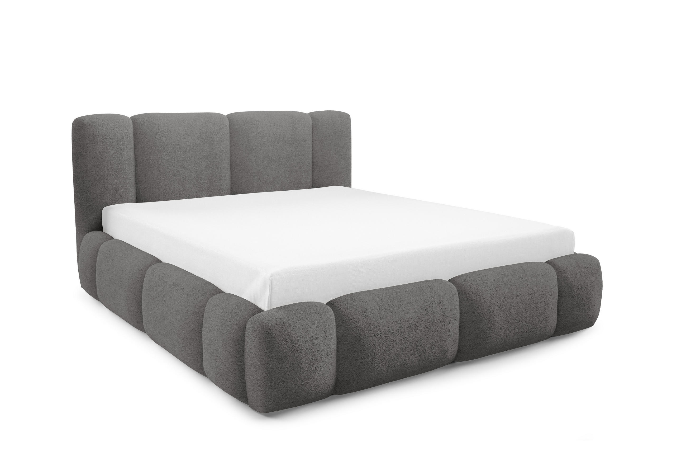 POLSTERBETT BLANCO mit Bettkasten, Bett 120x200, Doppelbett mit Stauraum und Lattenrost, ohne Matratze, Schlafzimmer - Grau - Grau, Holz/Textil (120/200cm) - Furnistar