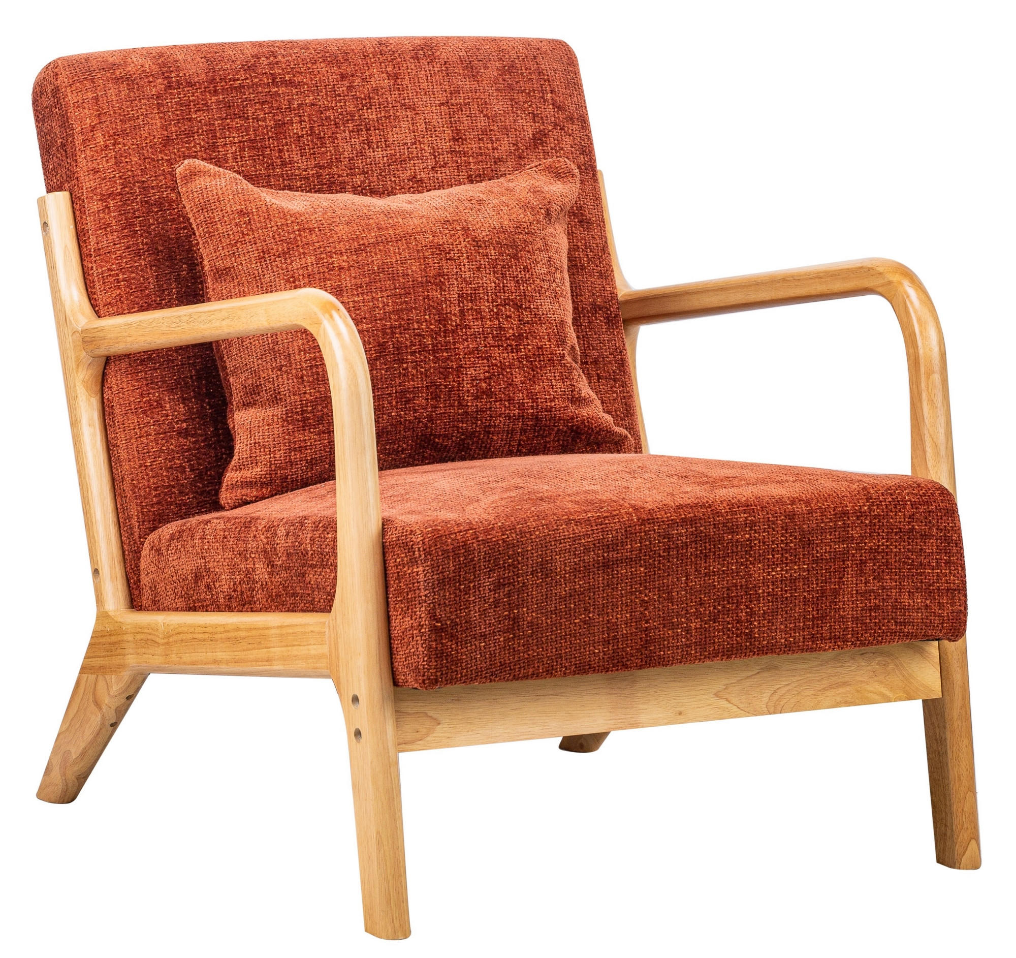 SESSEL Holz Terrakotta - Rot, Holz (64/74/80cm) - Nordlys