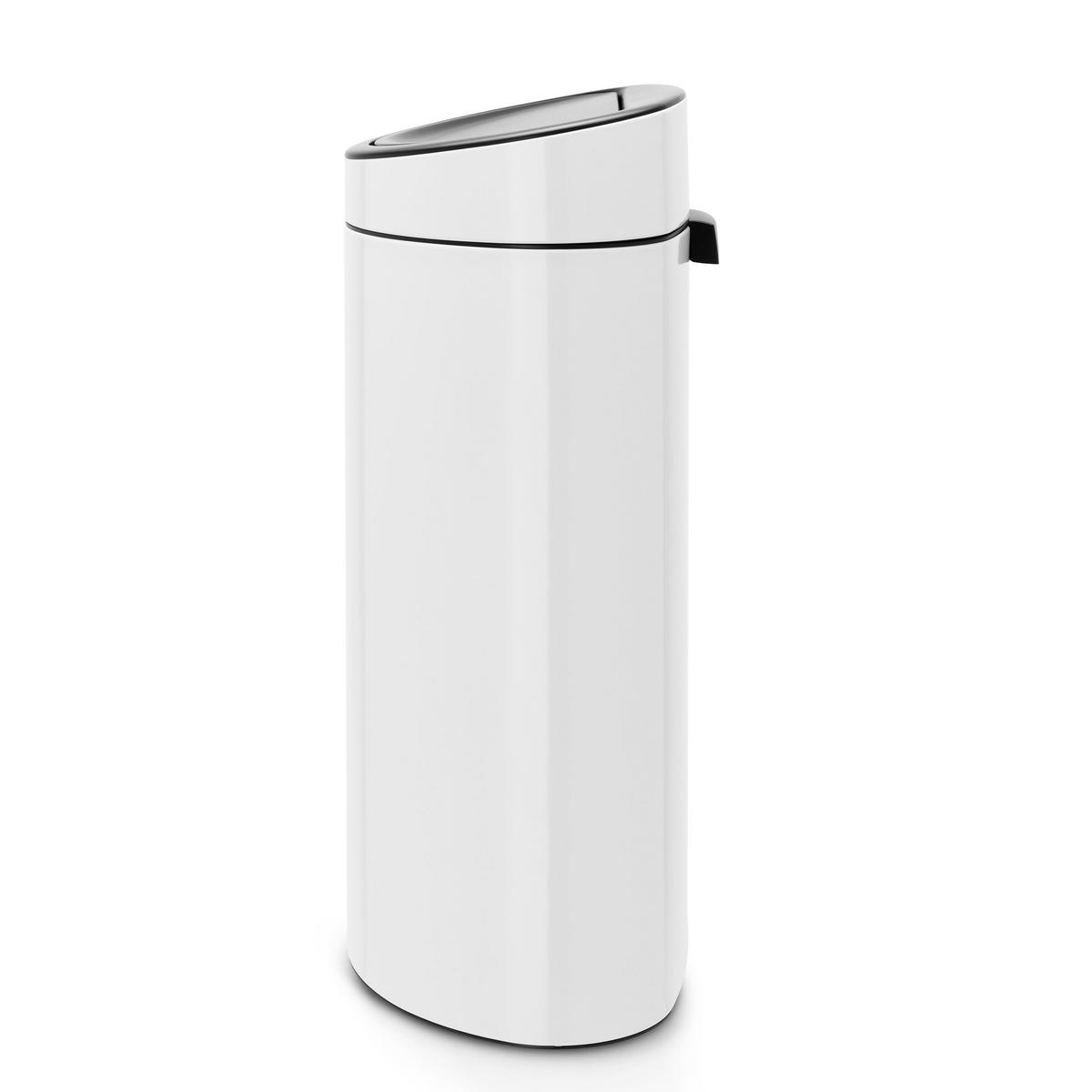 ABFALLBEHÄLTER Touch Bin mit Kunststoffeinsatz, White, 40 L - Weiß, Metall (48.3/76.5/32.8cm) - Brabantia