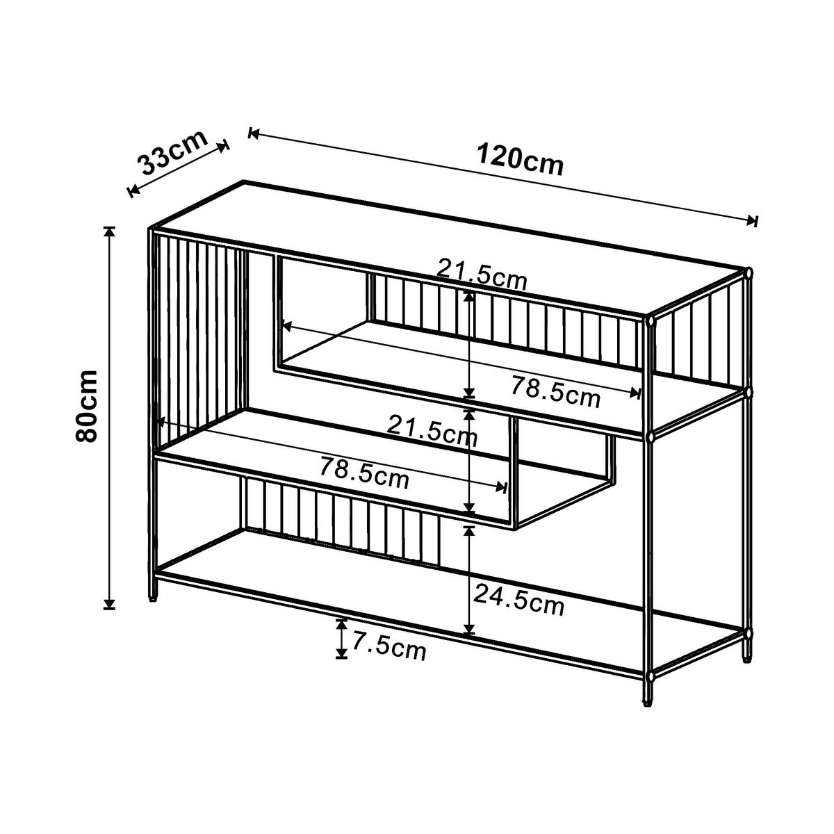 BEISTELLTISCH Oxelösund - Schwarz, Holzwerkstoff/Metall (120/33/80cm) - [en.casa]