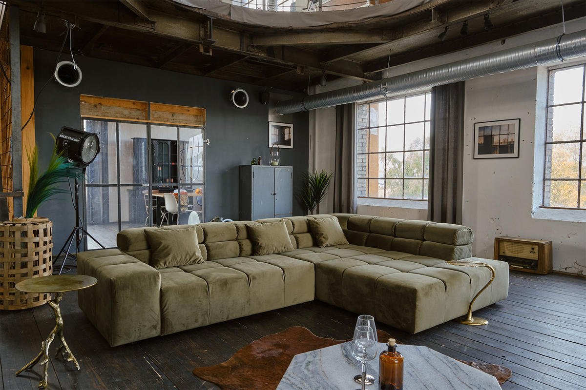 ECKSOFA MIT MOTORISCHEM SITZVORZUG NEVADA Hellgrün Velvet - Schwarz/Hellgrün, Textil (319/215cm) - KAWOLA