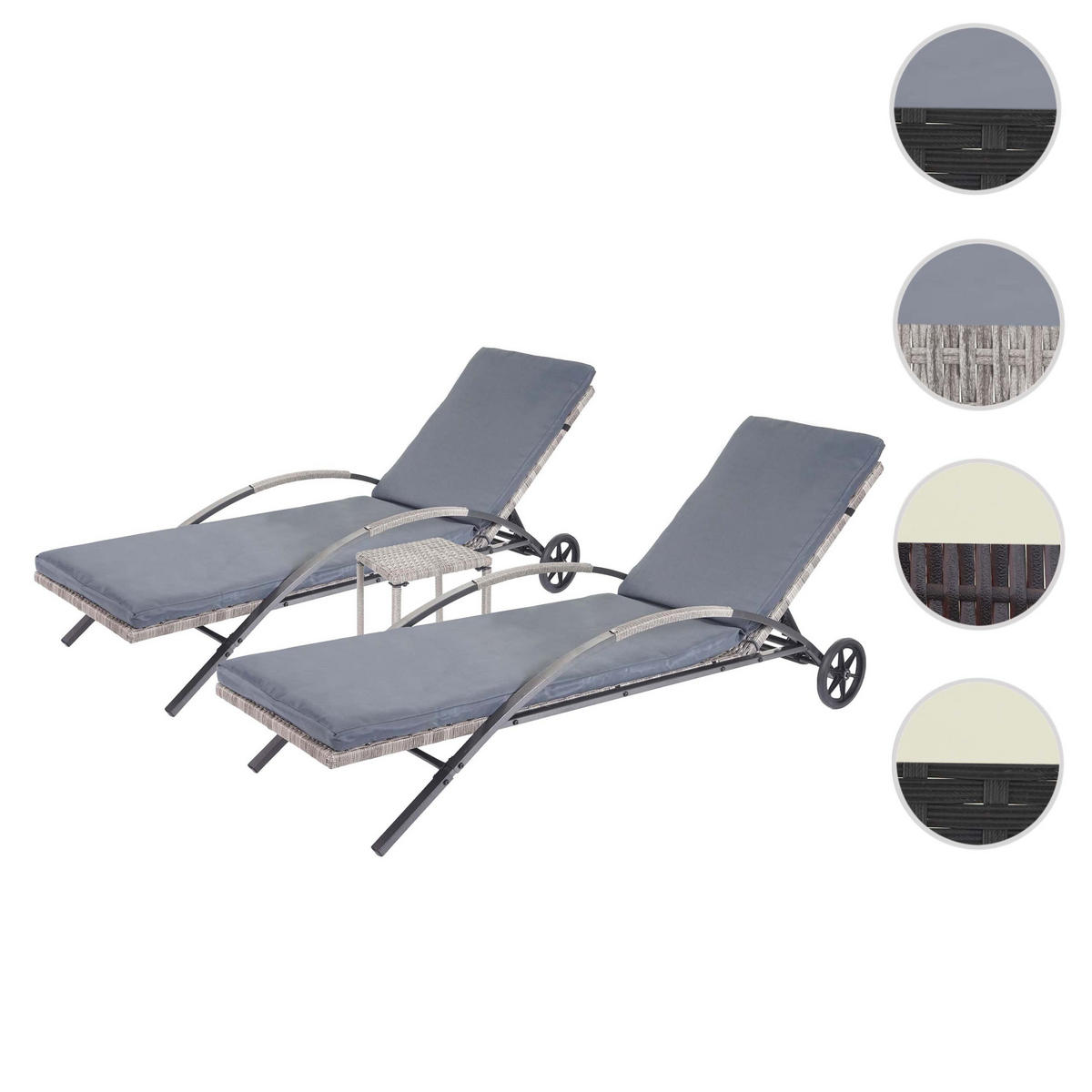 SONNENLIEGE Grau, Grau - Grau, Kunststoff (65/87/200cm) - MCW