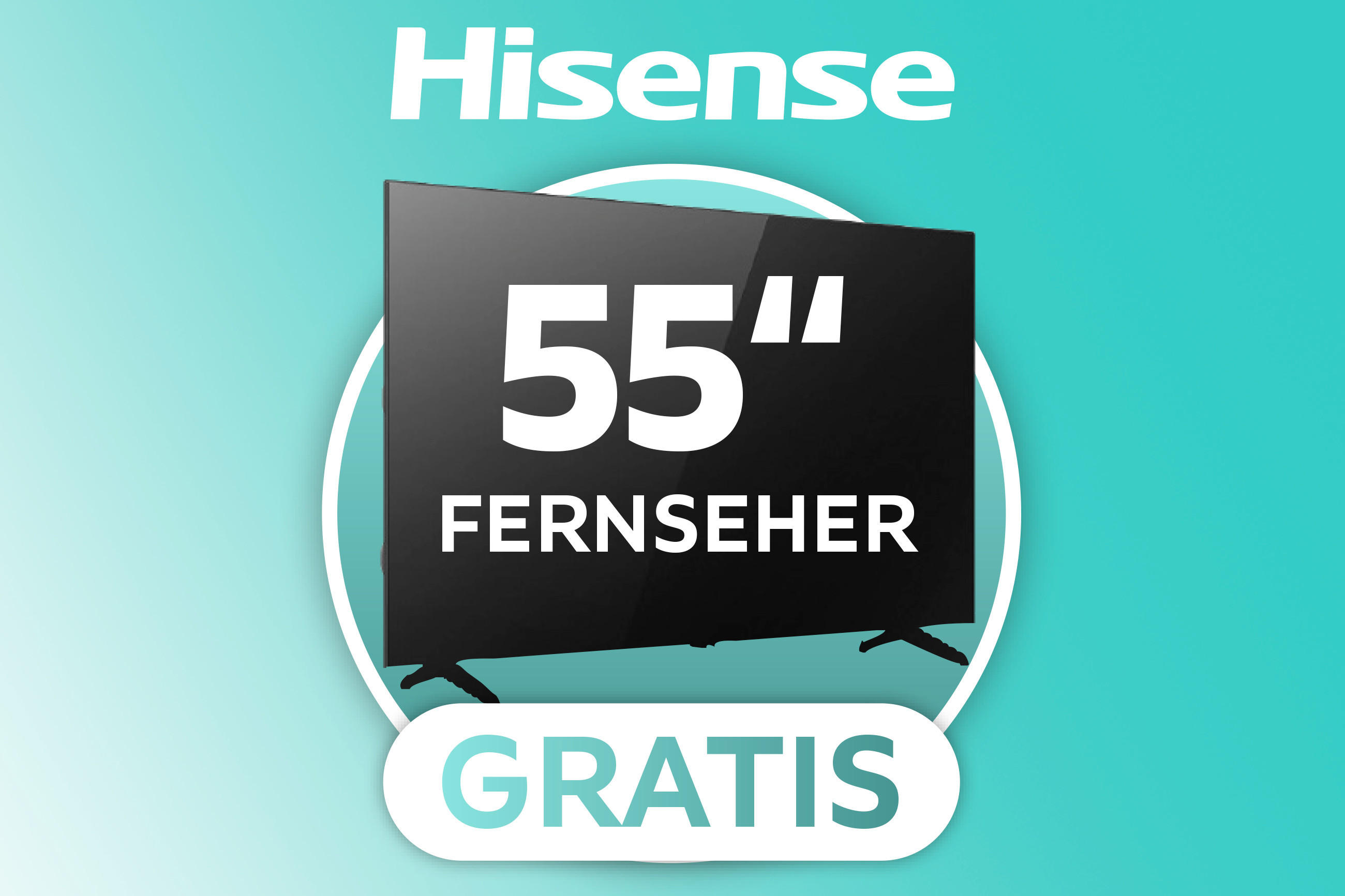 HISENSE Markenlogo; 55 Zoll Fernseher GRATIS