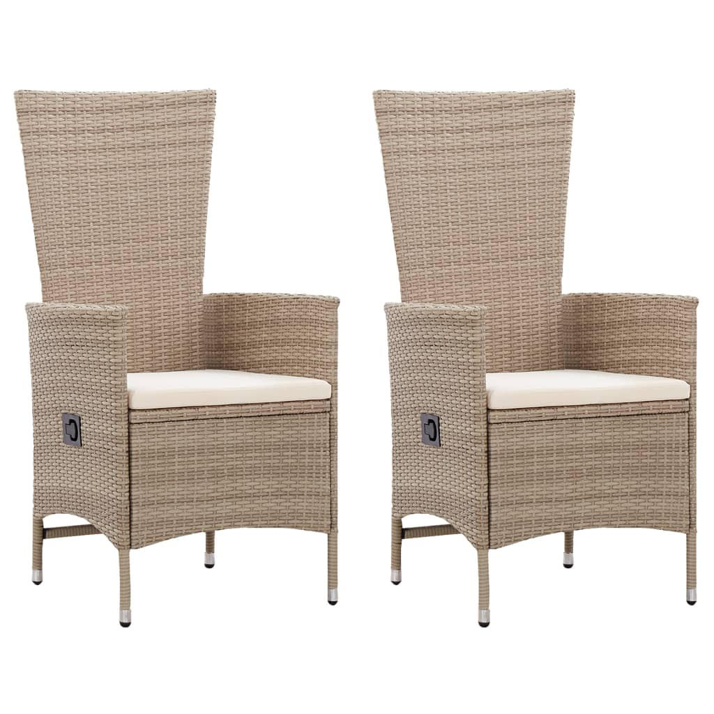 furnicato Gartenstühle Beige 58x108x62 cm