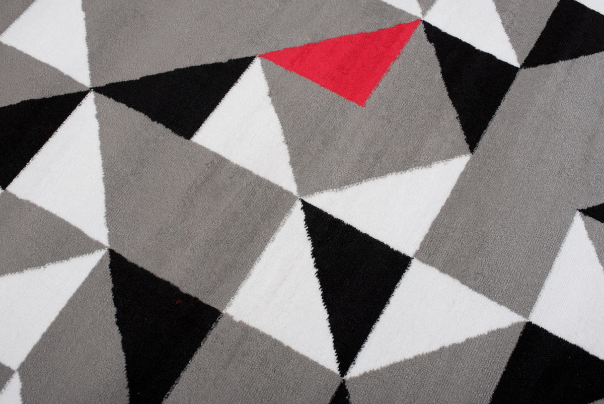 TEPPICH MAYA Rot Dreiecke Geometrisch 130/190 cm - Rot, Textil (130/190cm) - Tapiso